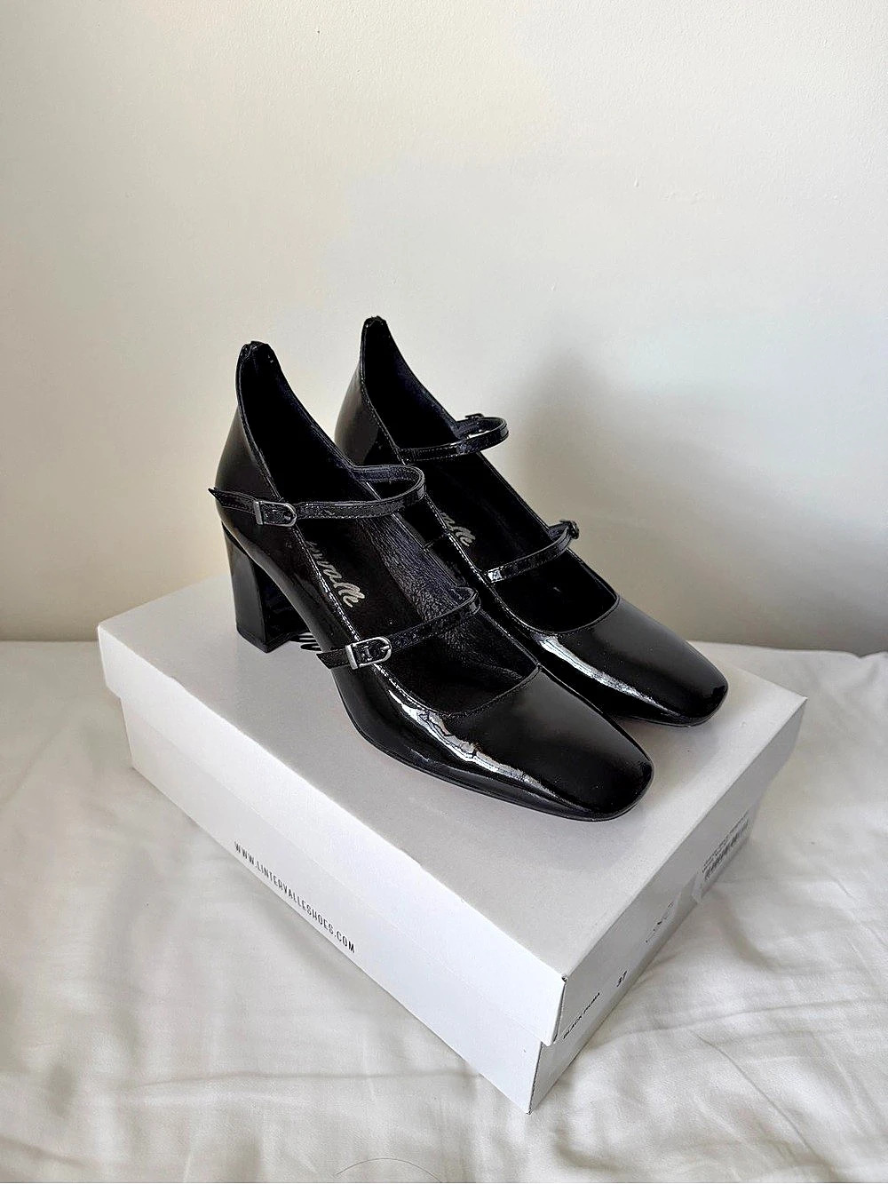 L’INTERVALLE Granby Black Patent Mary Jane Heels